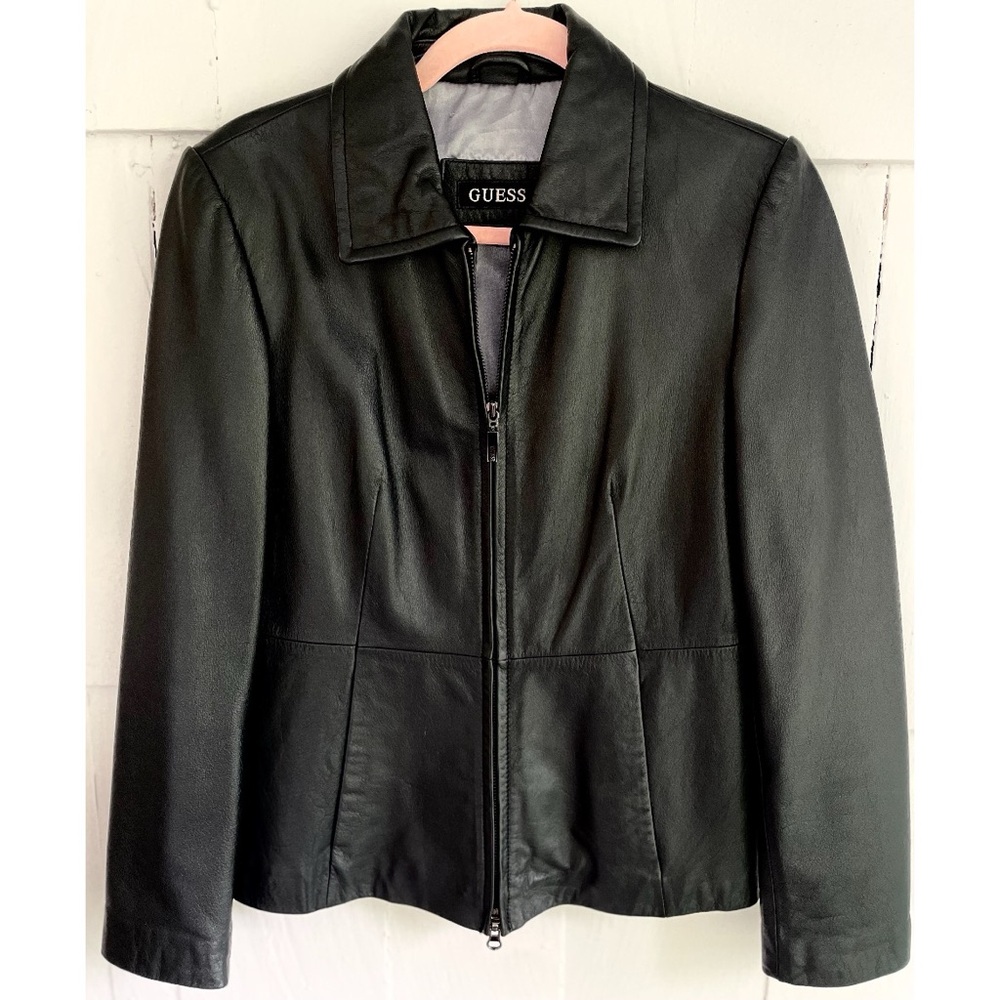 GUESS Vintage Black Genuine Leather Jacket